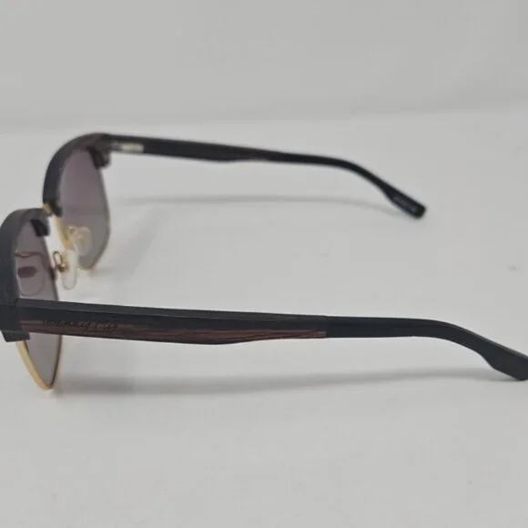 Johnny Fly Wood Rim & Steel Aviator HUGHES Polarized Sunglasses + Case 53/18/140 Johnny Fly Wood Rim & Steel Aviator HUGHES Polarized  main image 2